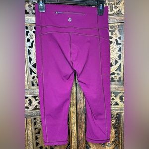 Lululemon Mind Over Miles Crop 17” Marvel Purple Leggings Pockets Women’s Size 6
